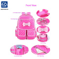 wholesale cute bow-tie design pu kids school bag set for girl